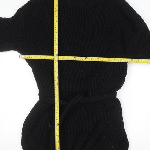 PrettyLittleThing Women’s Black Knit Belted Jumper Dress Size S
