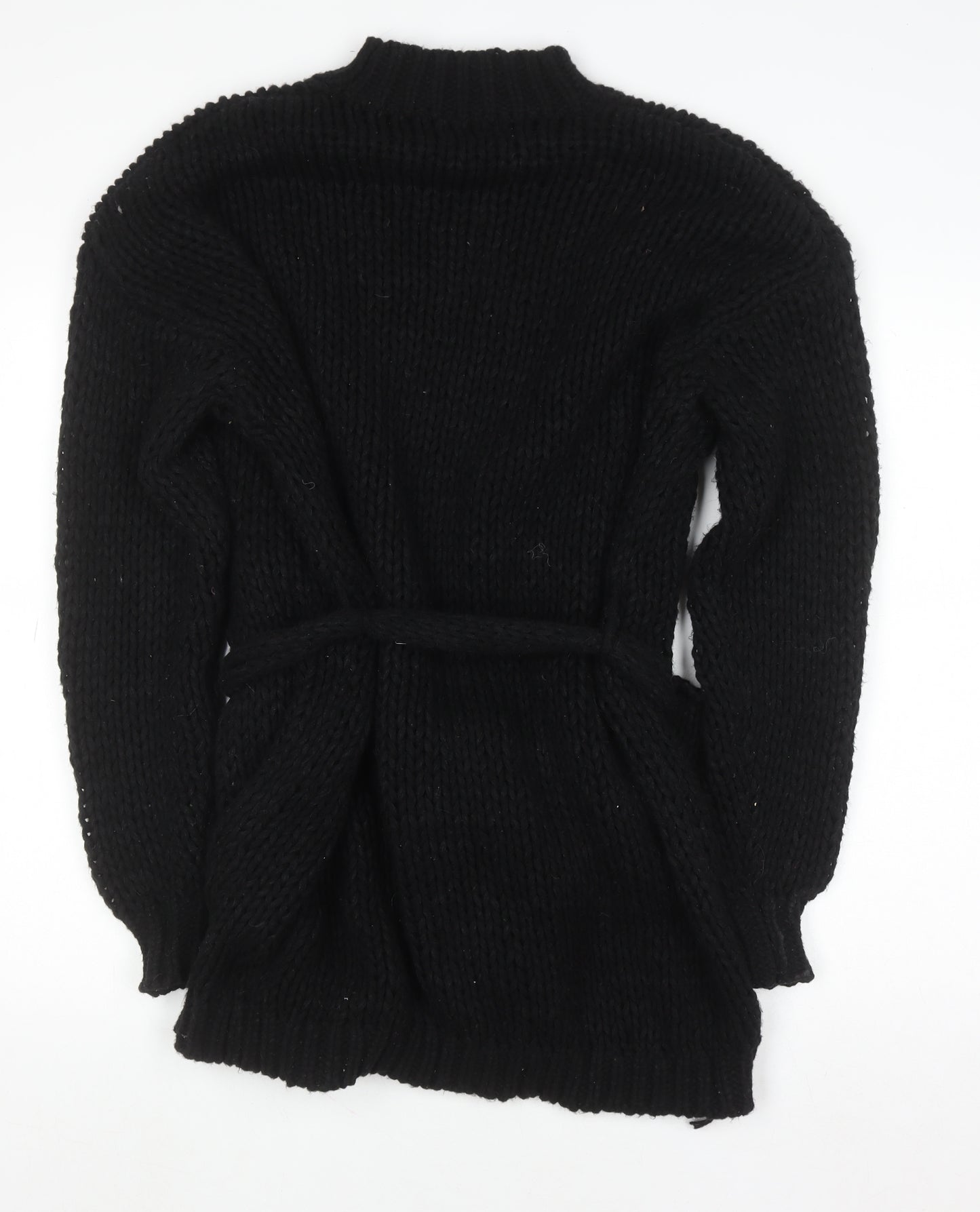 PrettyLittleThing Women’s Black Knit Belted Jumper Dress Size S