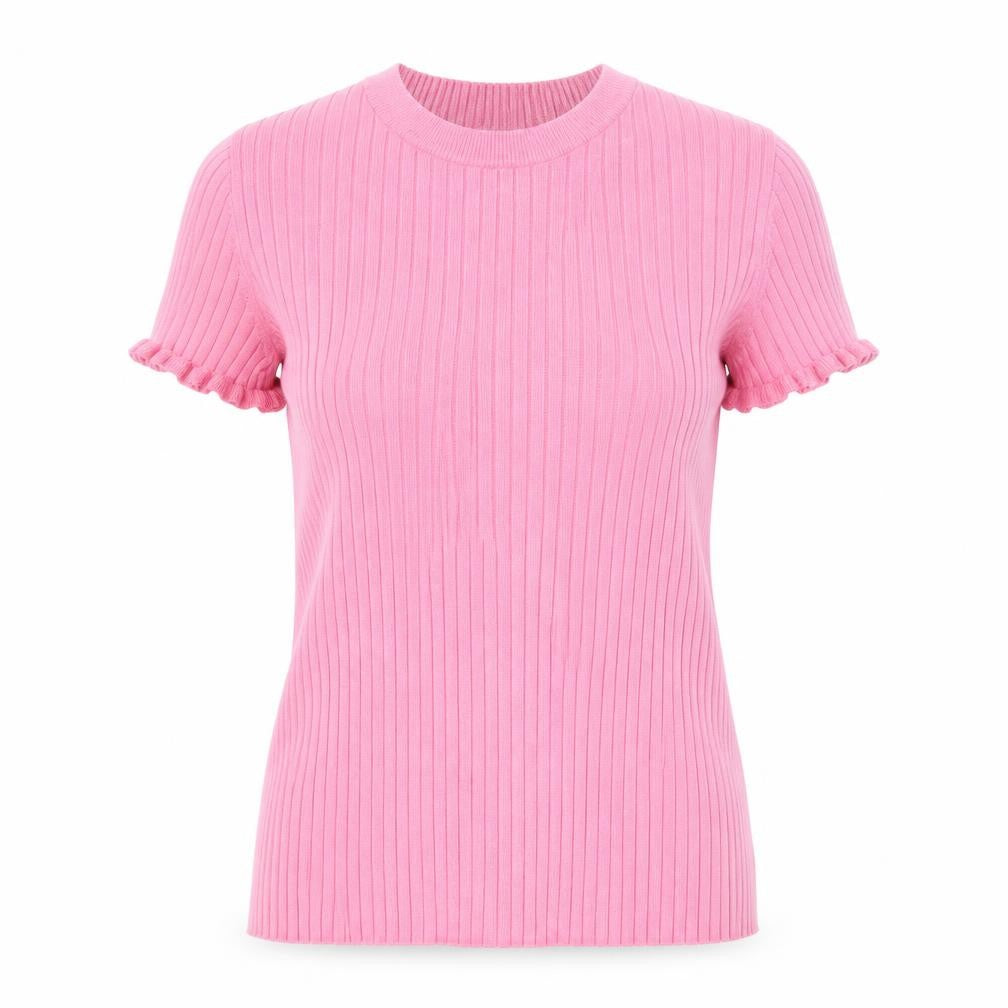 H&M Teens Pink Ribbed Short Sleeve Knit T-Shirt Size 8