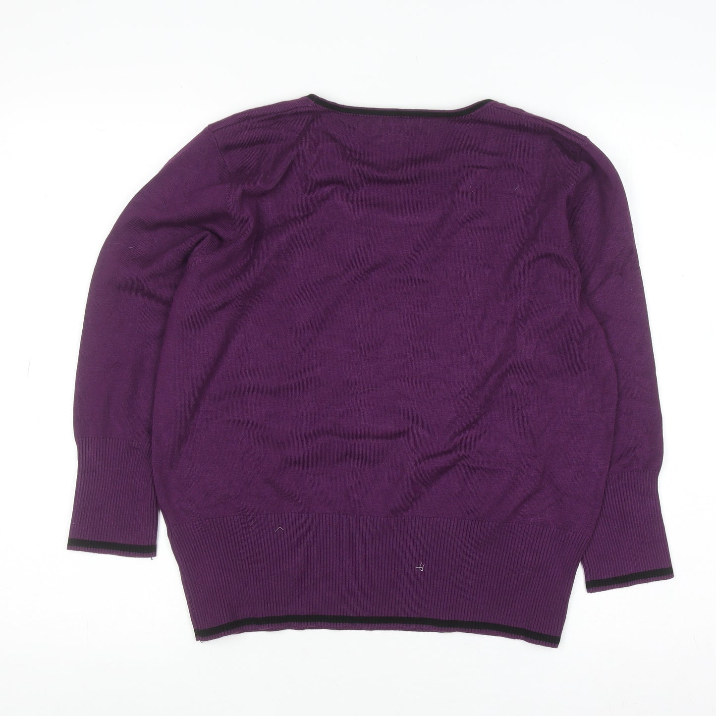 Roman Women’s Purple Polka Dot Scoop Neck Long Sleeve Jumper Size 18