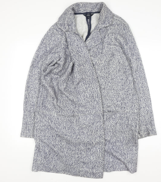 Next Women’s Grey Collared Knit Long Sleeve Open Cardigan Size 16