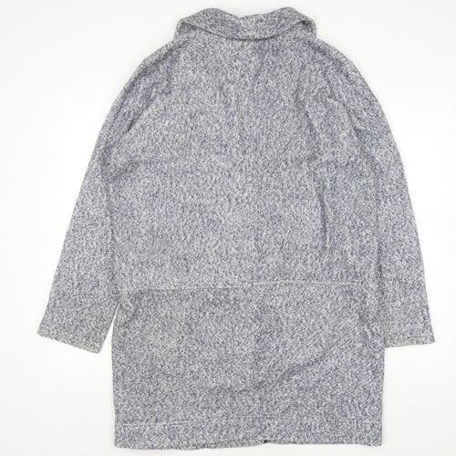Next Women’s Grey Collared Knit Long Sleeve Open Cardigan Size 16