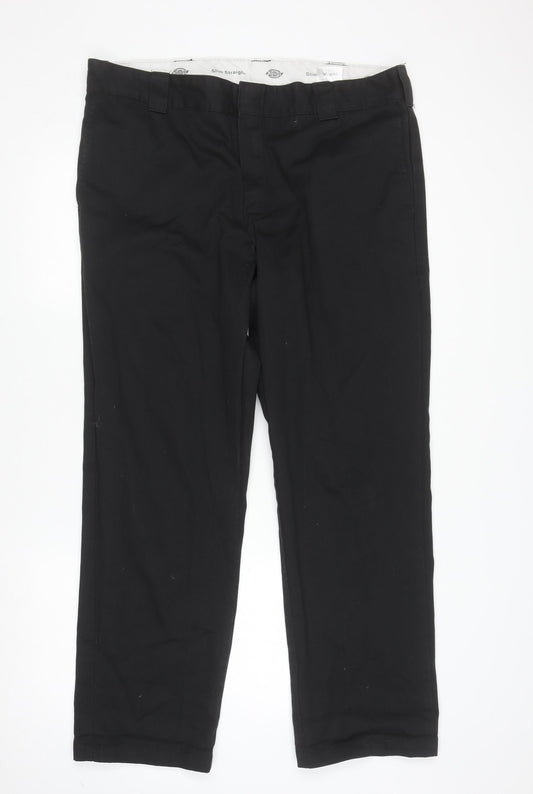 Dickies Men's Black Slim Straight Chino Trousers W38 L32