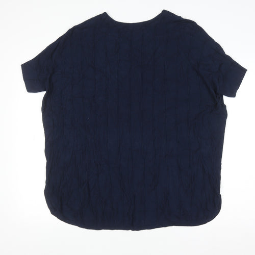 Tu Women’s Blue V-Neck Short Sleeve Knit Top Size 14