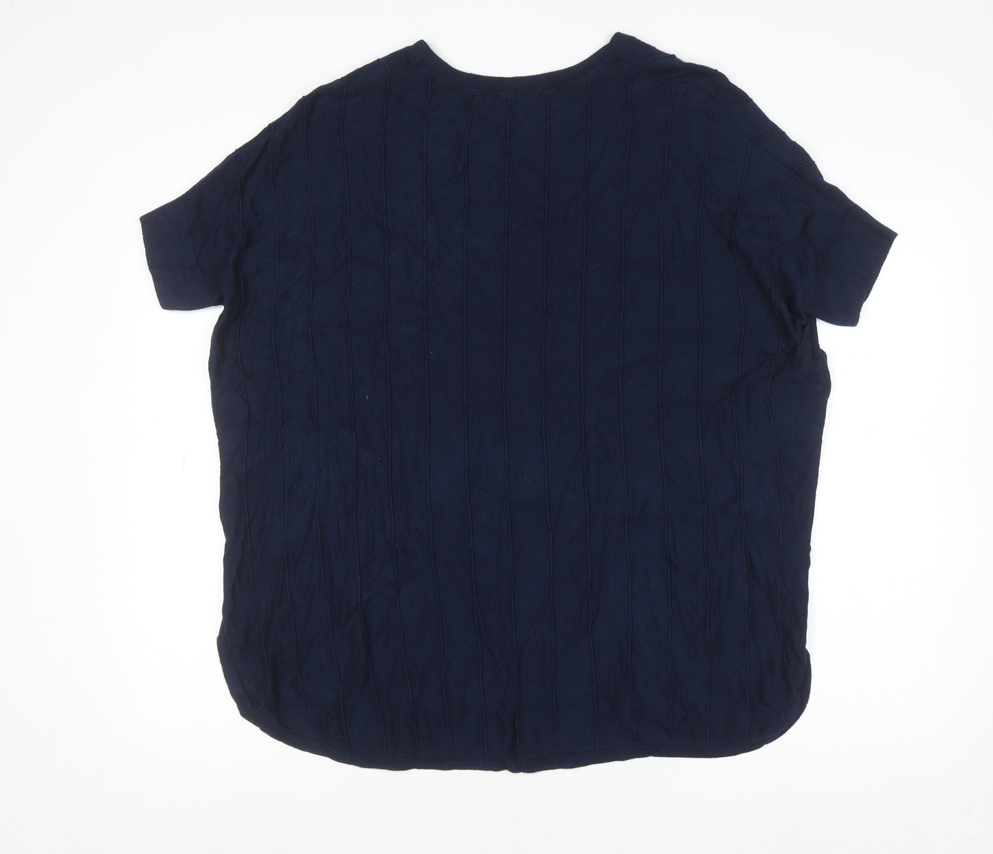Tu Women’s Blue V-Neck Short Sleeve Knit Top Size 14