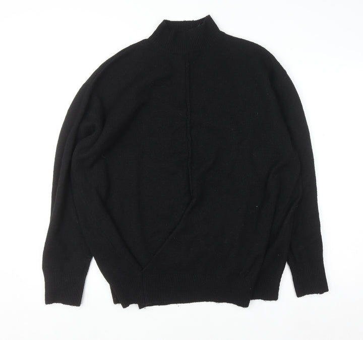 River Island Womens Black Mock Neck Long Sleeve Pullover Jumper M