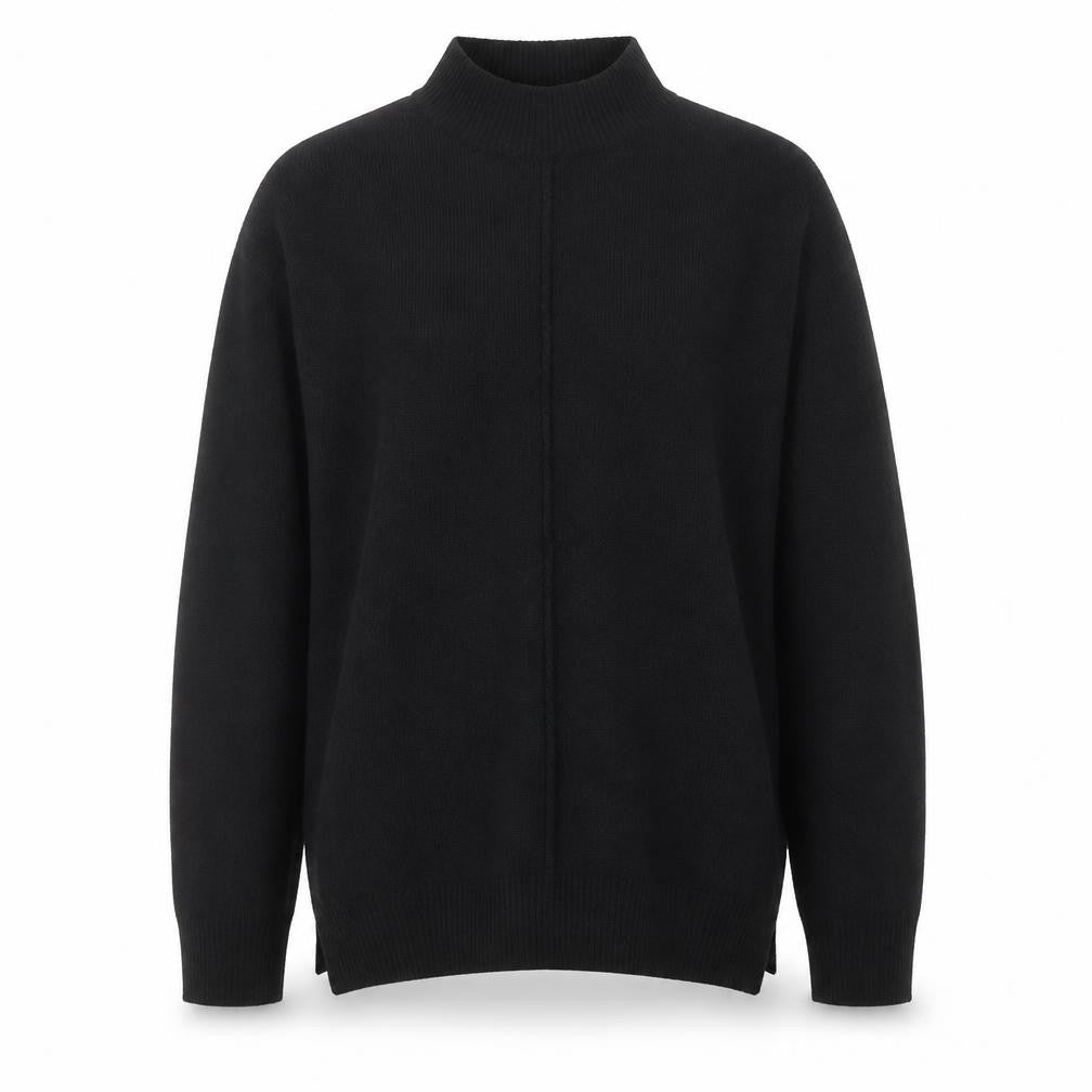 Front view of River Island women’s black mock neck long sleeve jumper m