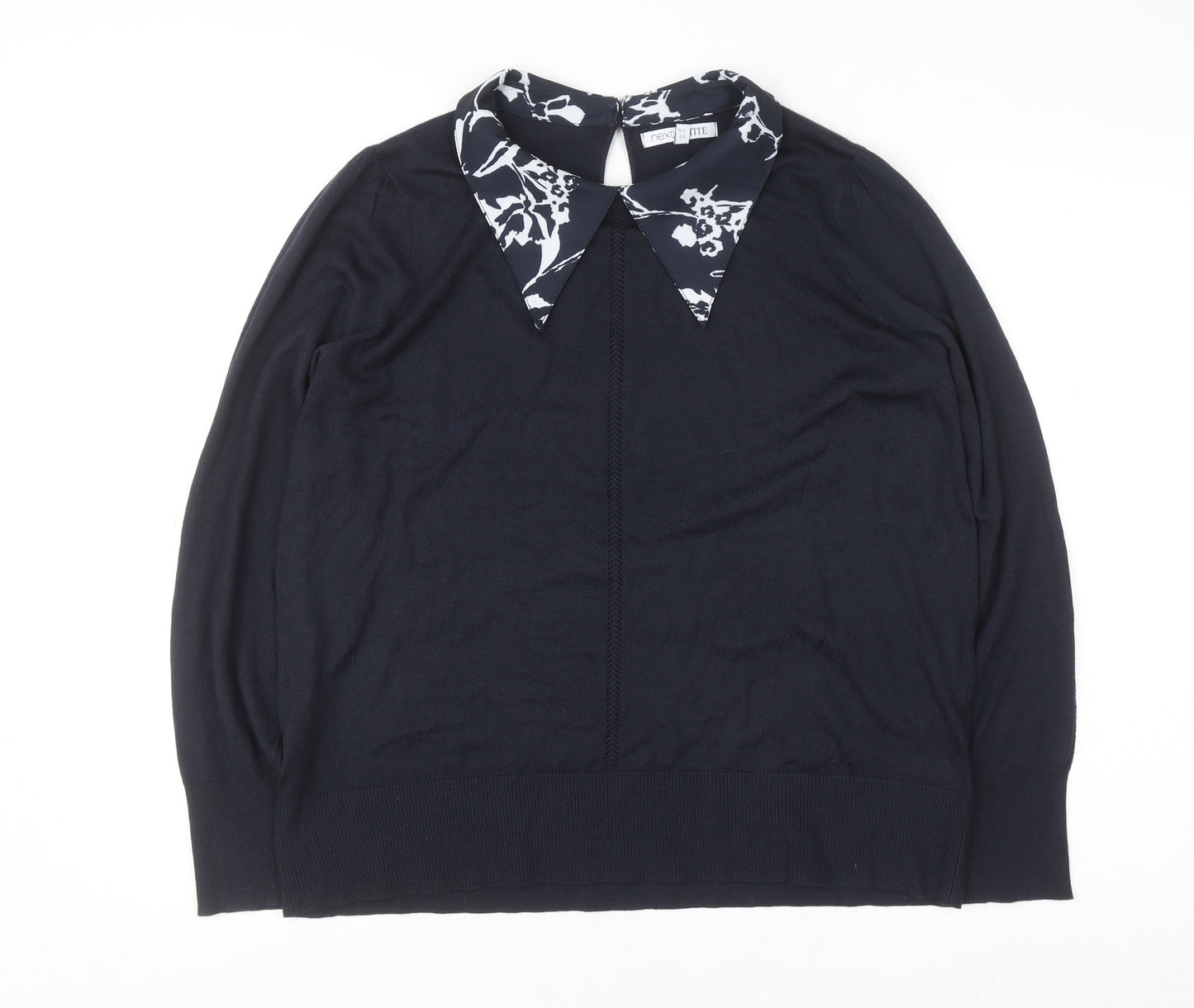 Next Women’s Black Collared Petite Size 16 Pullover Jumper