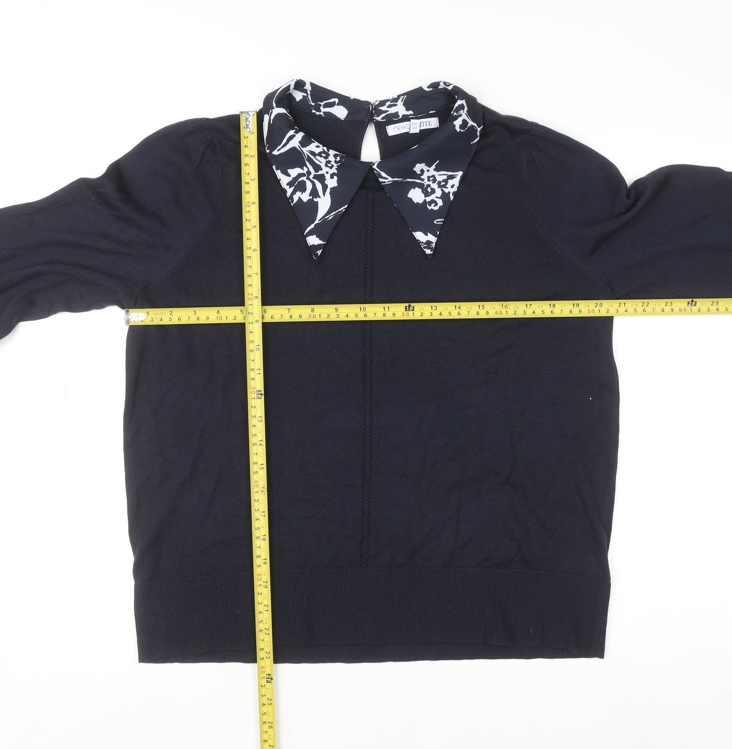 Next Women’s Black Collared Petite Size 16 Pullover Jumper