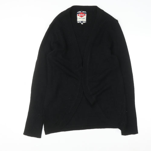 Lee Cooper Women's Black Size 16 Knit Long Sleeve Open Cardigan