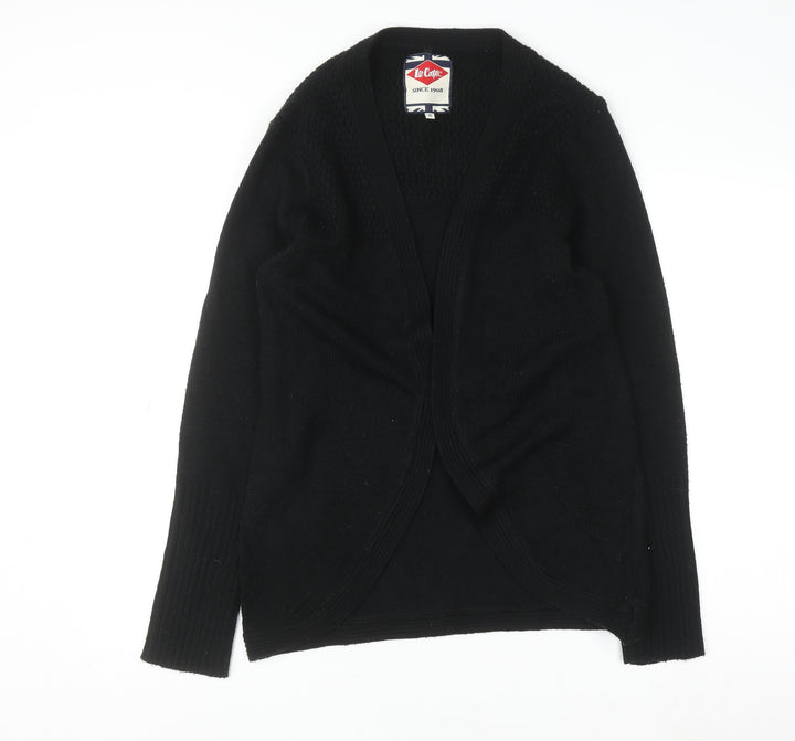 Lee Cooper Women's Black Size 16 Knit Long Sleeve Open Cardigan
