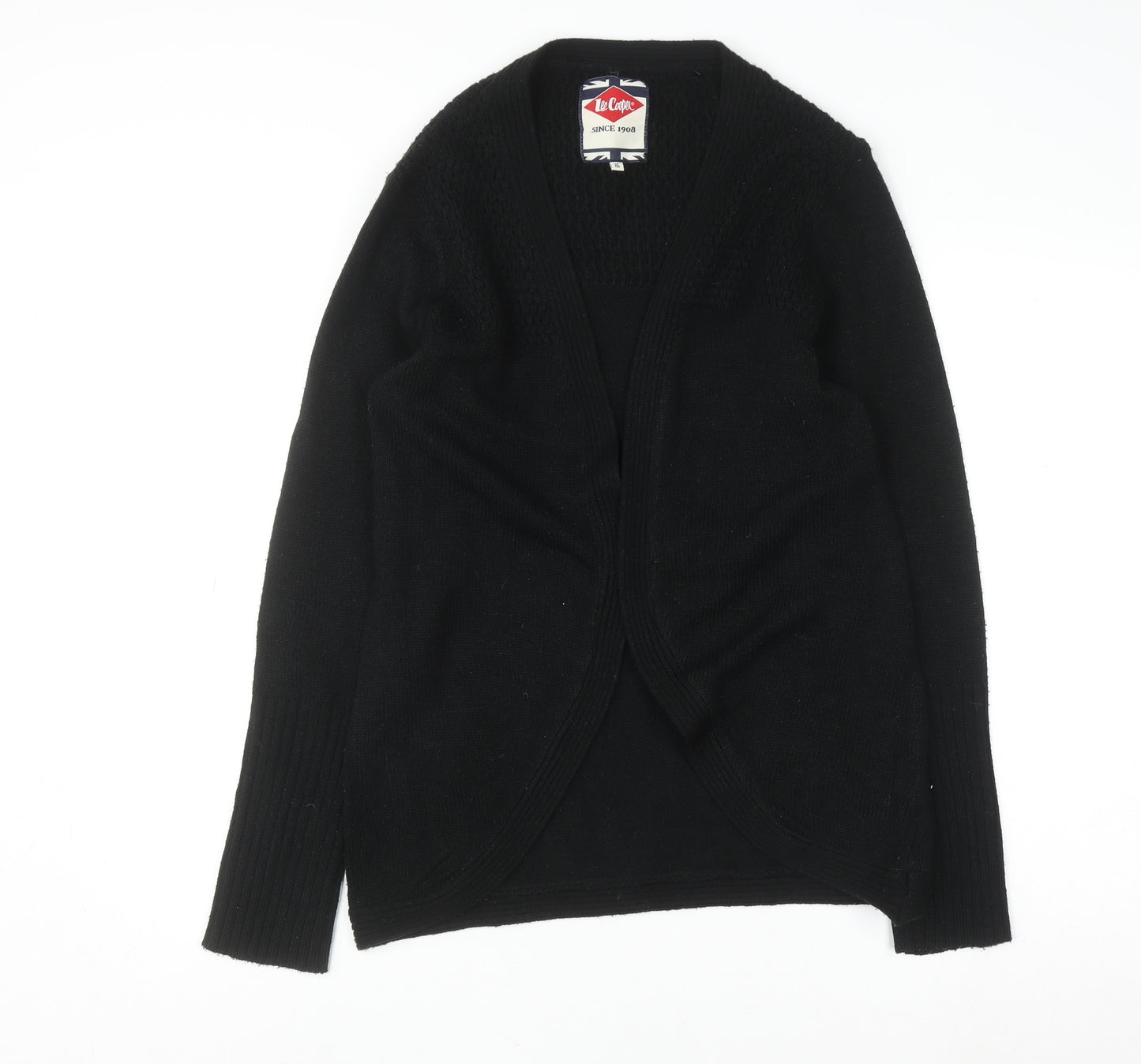 Lee Cooper Women's Black Size 16 Knit Long Sleeve Open Cardigan