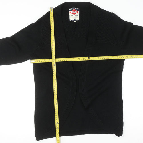 Lee Cooper Women's Black Size 16 Knit Long Sleeve Open Cardigan