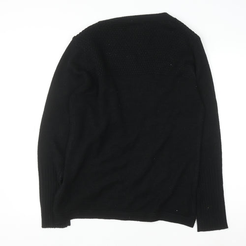 Lee Cooper Women's Black Size 16 Knit Long Sleeve Open Cardigan
