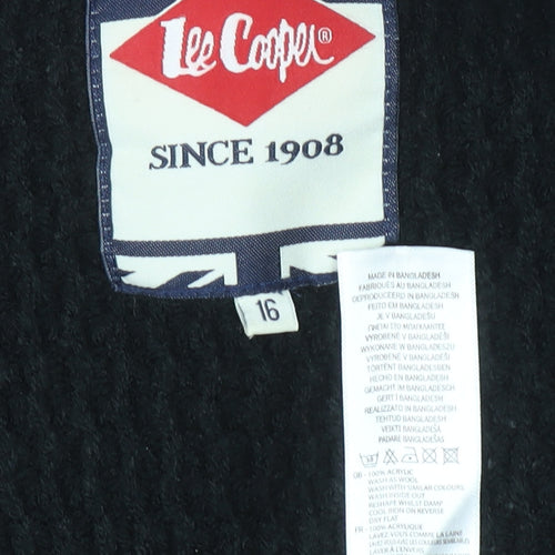 Lee Cooper Women's Black Size 16 Knit Long Sleeve Open Cardigan