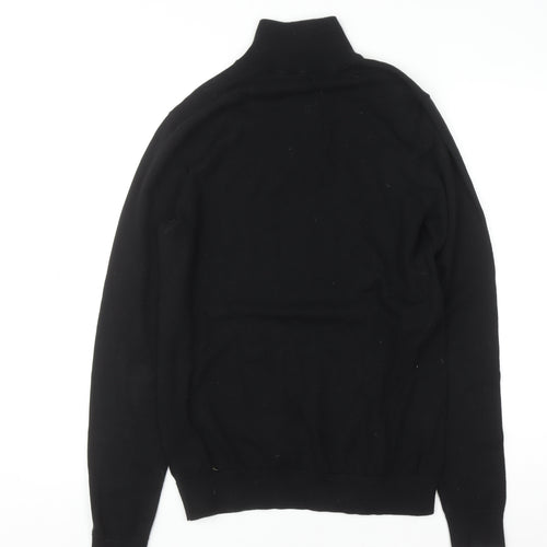 Next Men’s Black Cotton Blend 1/2 Zip High Neck Jumper Size S