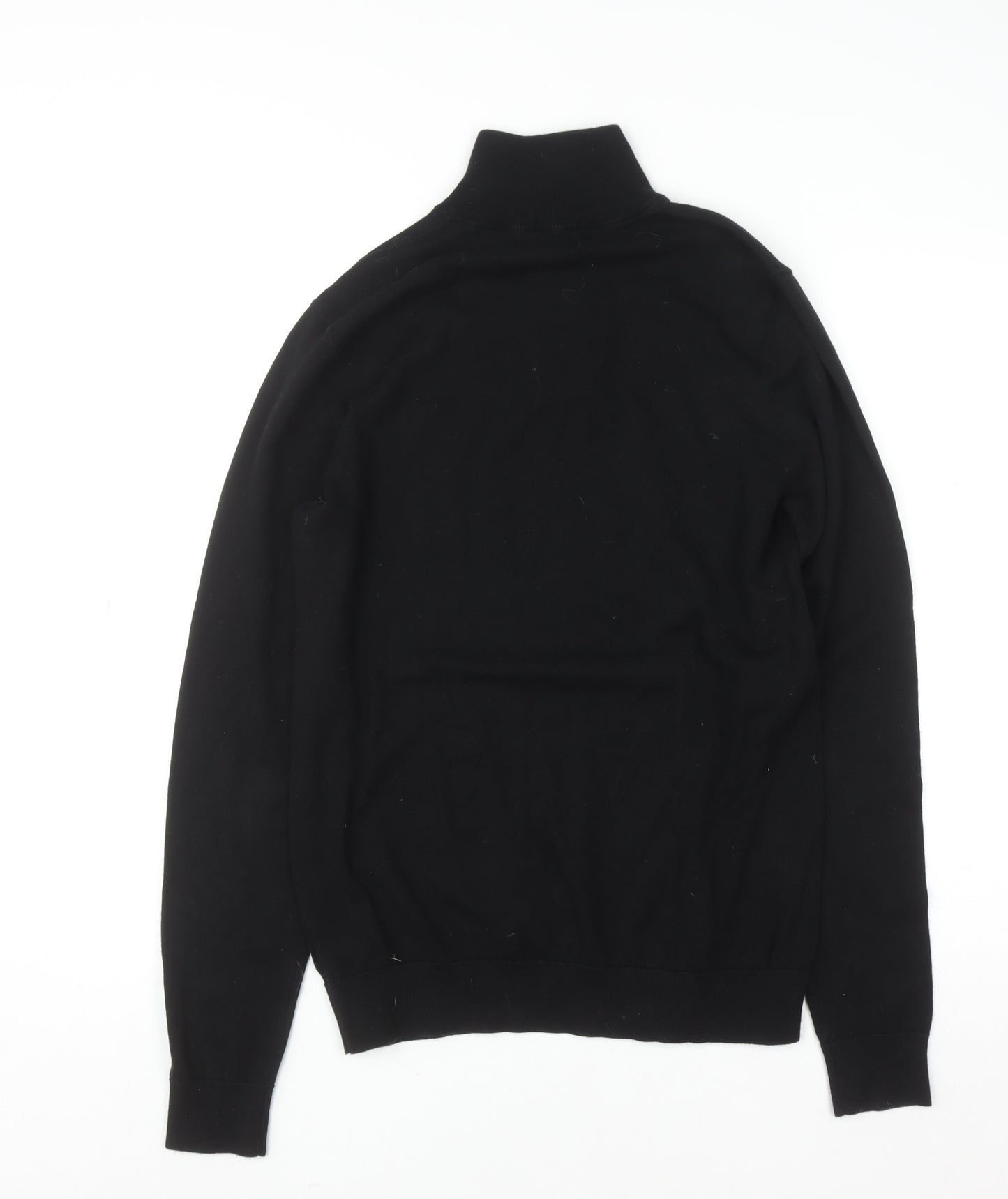 Next Men’s Black Cotton Blend 1/2 Zip High Neck Jumper Size S