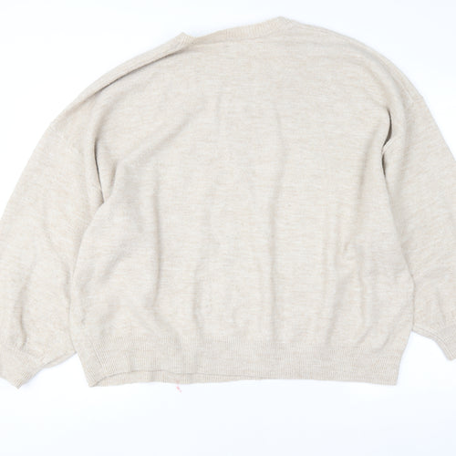 ASOS Design Women’s Beige Crew Neck Pullover Jumper Size 22