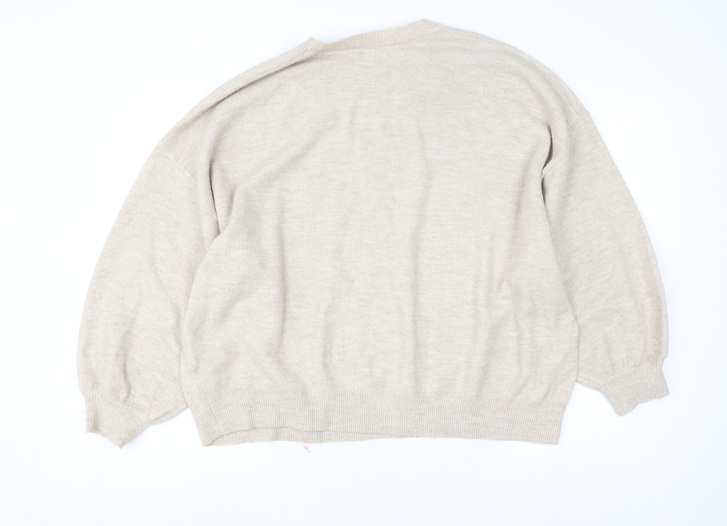 ASOS Design Women’s Beige Crew Neck Pullover Jumper Size 22