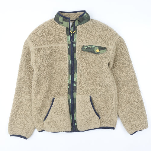 Marks and Spencer Boys Beige Fleece Full Zip Sweatshirt 14-15 Years