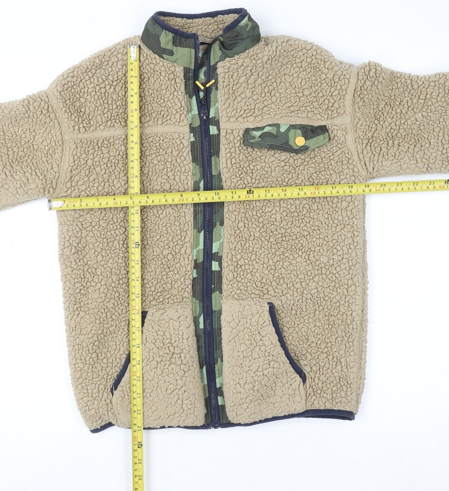 Marks and Spencer Boys Beige Fleece Full Zip Sweatshirt 14-15 Years
