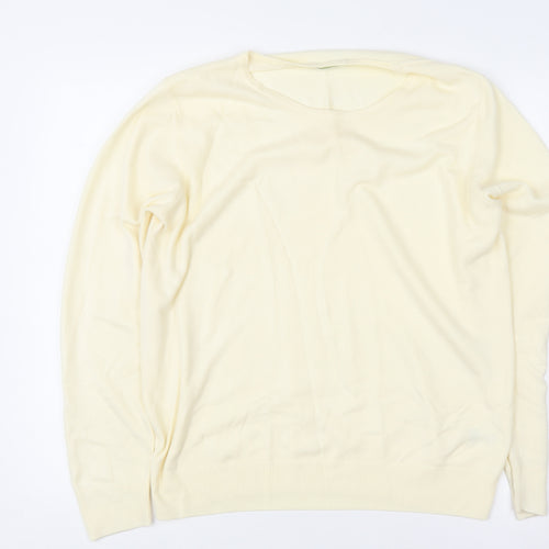Marks and Spencer Women’s Ivory Acrylic Crew Neck Jumper UK 14