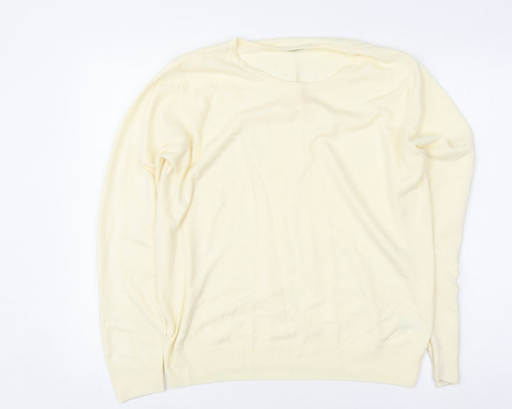 Marks and Spencer Women’s Ivory Acrylic Crew Neck Jumper UK 14