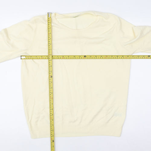 Marks and Spencer Women’s Ivory Acrylic Crew Neck Jumper UK 14