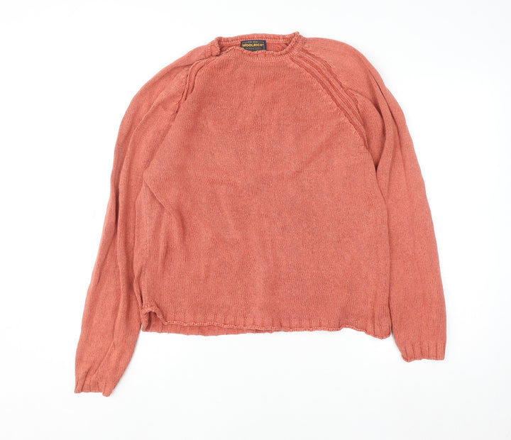 Woolrich Womens Orange Knit Pullover Jumper Size S