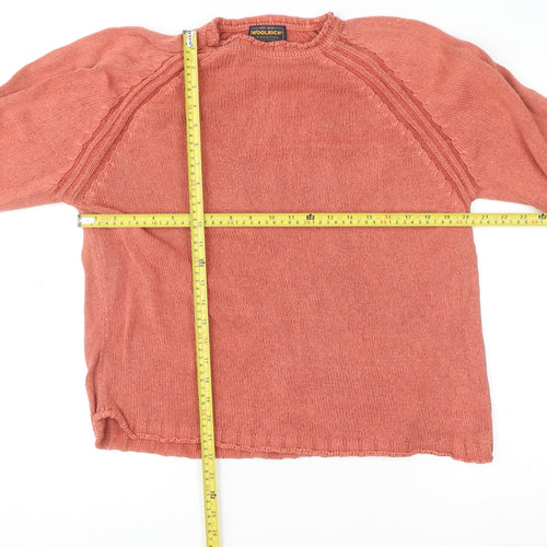 Woolrich Womens Orange Knit Pullover Jumper Size S