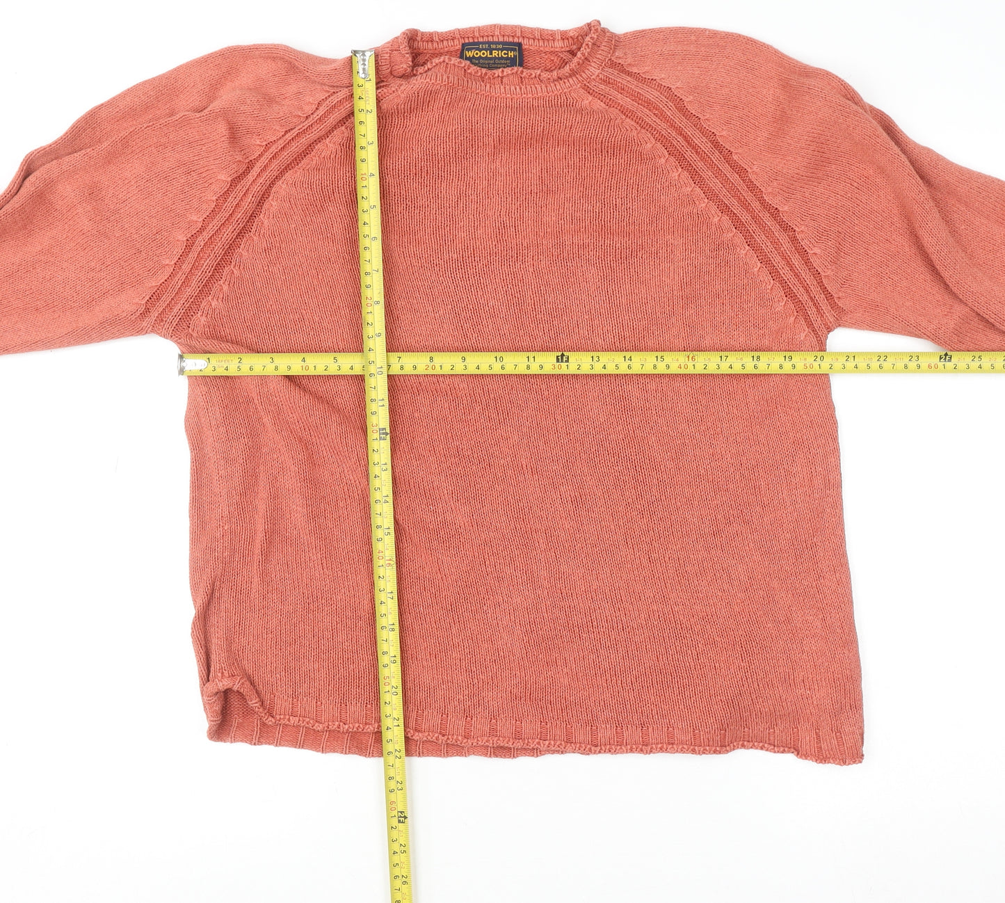 Woolrich Womens Orange Knit Pullover Jumper Size S