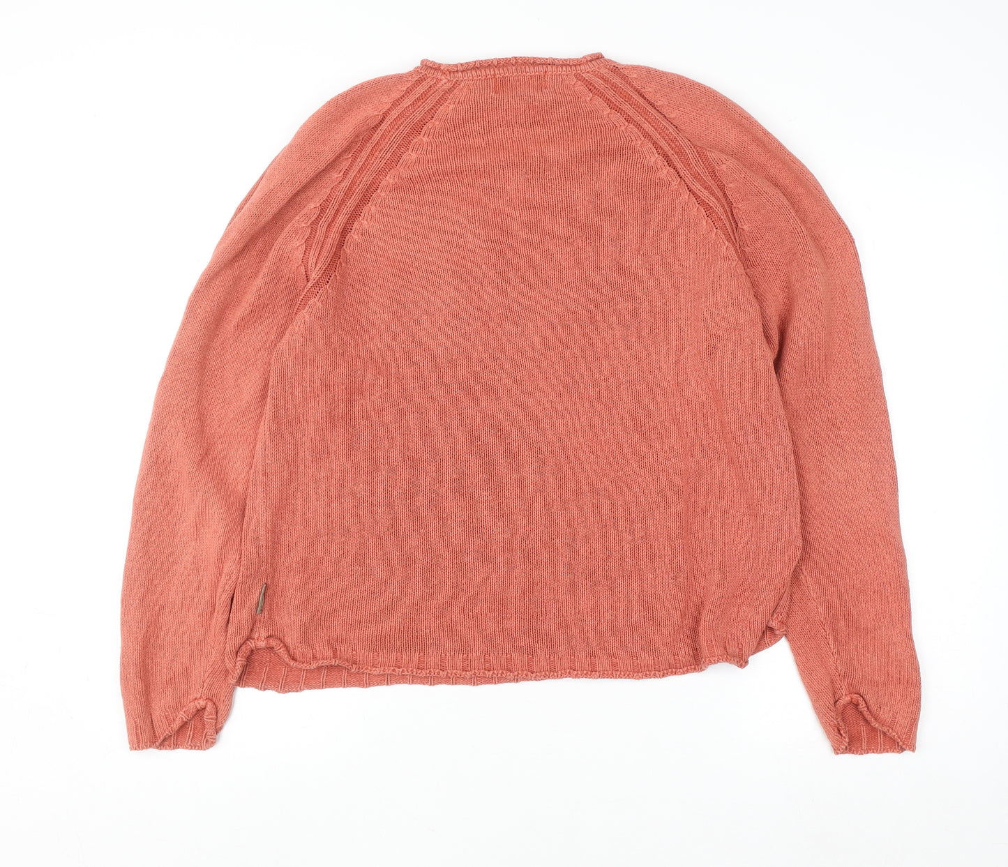 Woolrich Womens Orange Knit Pullover Jumper Size S