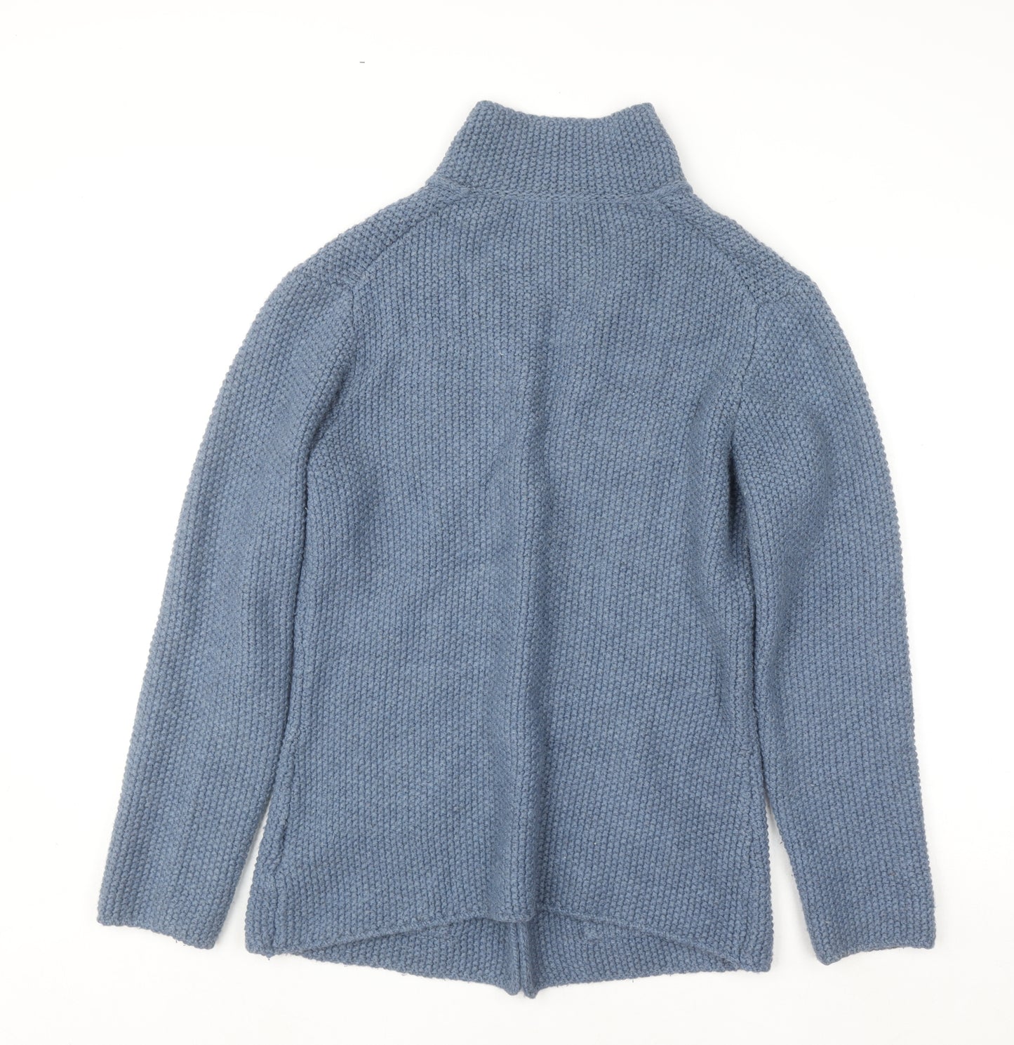 Cococi Women Blue Chunky Knit V-Neck Cardigan UK 14