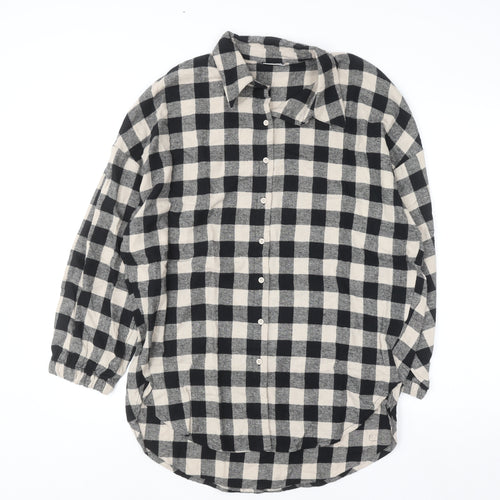 Beloved Women’s Black Check Flannel Button-Up Shirt Size 10