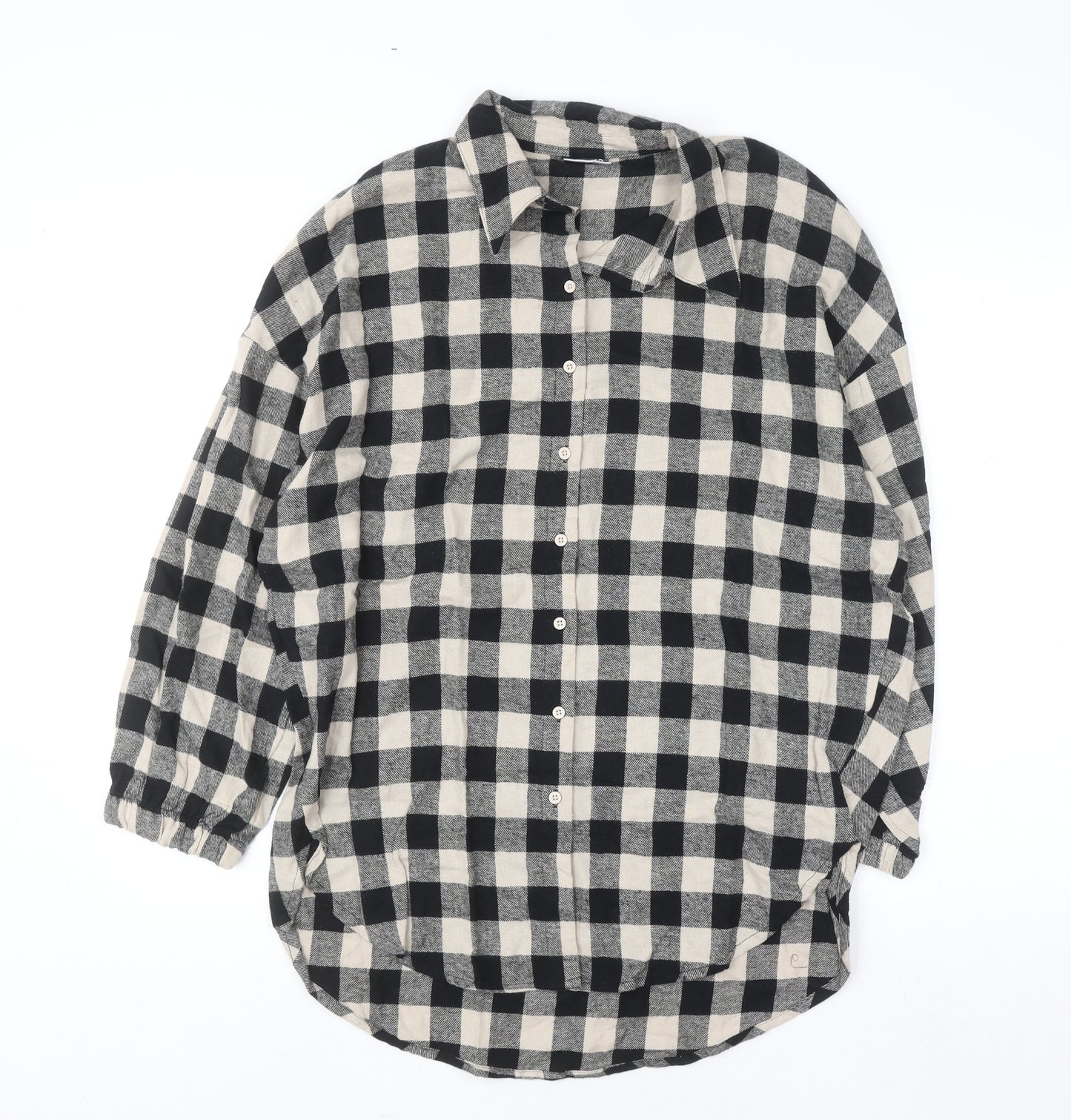 Beloved Women’s Black Check Flannel Button-Up Shirt Size 10