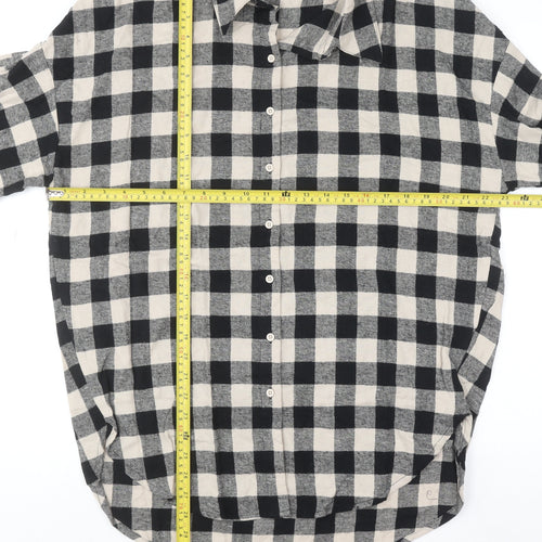 Beloved Women’s Black Check Flannel Button-Up Shirt Size 10