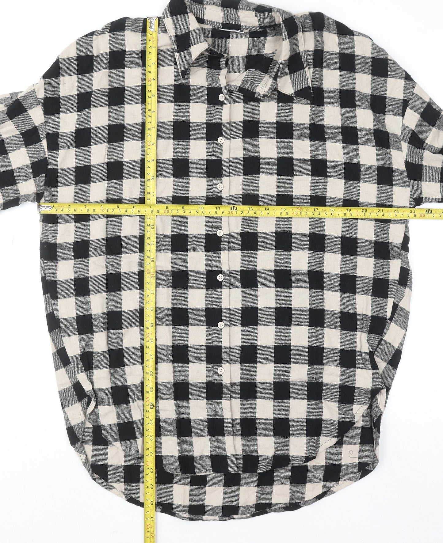 Beloved Women’s Black Check Flannel Button-Up Shirt Size 10