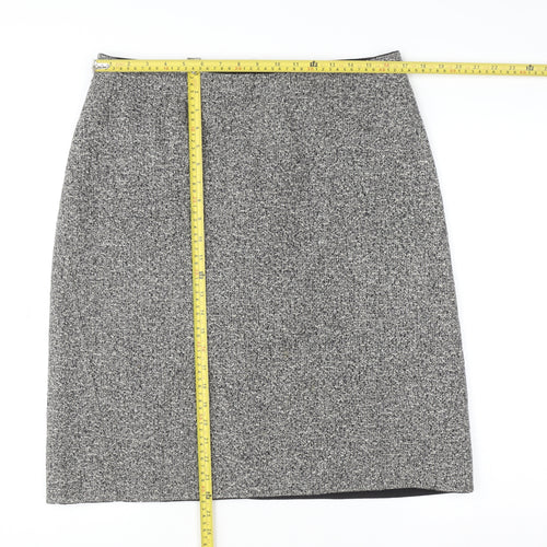 Brooks Brothers Women Grey Wool Pencil Skirt Size 12 Workwear