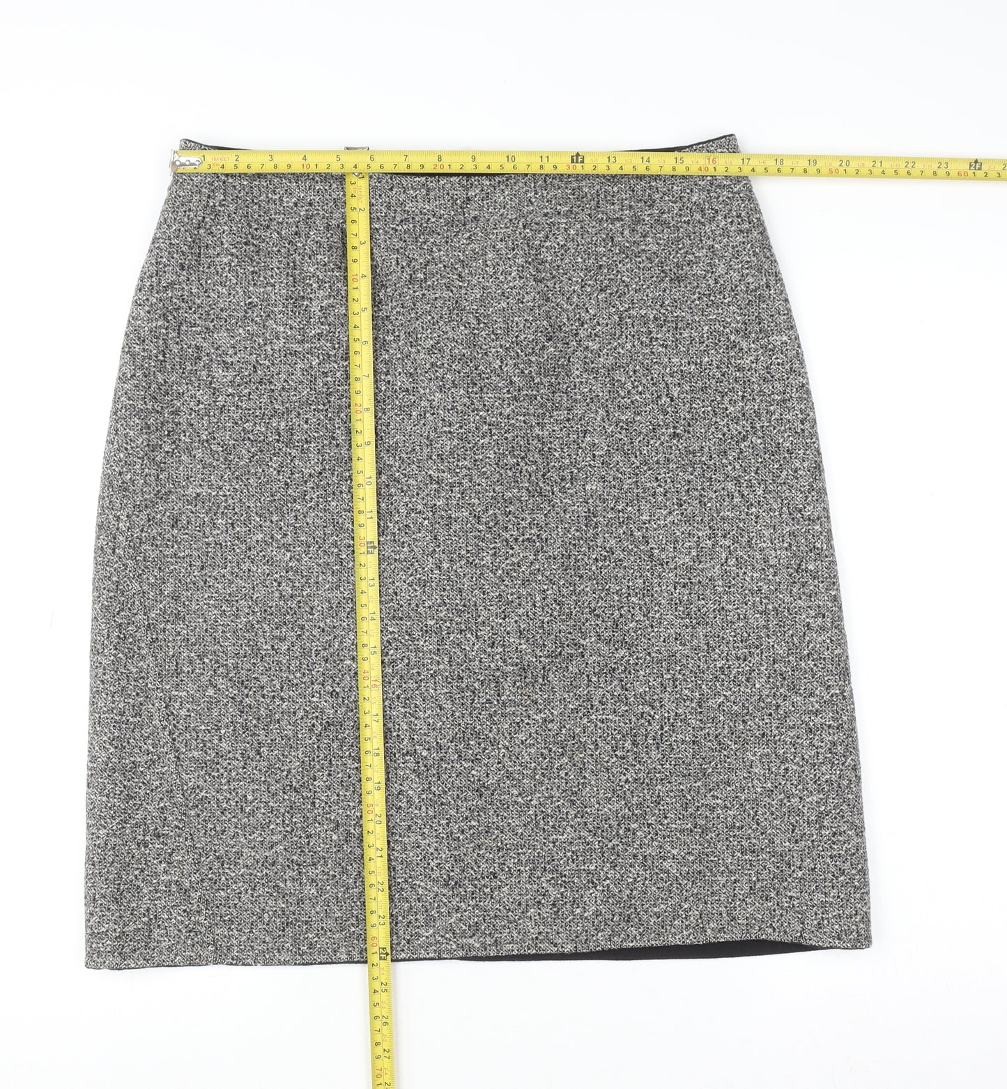 Brooks Brothers Women Grey Wool Pencil Skirt Size 12 Workwear