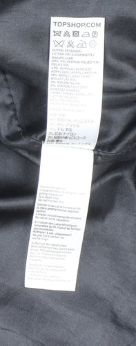 Topshop Women’s Brown Leopard Print Wool Blend Coat Size 8