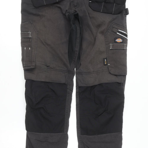 Dickies Men's Black 34T Workwear Cargo Trousers FLEX Durable Utility Pants