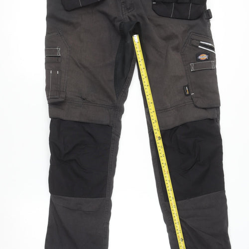 Dickies Men's Black 34T Workwear Cargo Trousers FLEX Durable Utility Pants