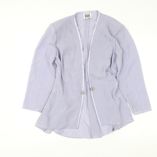 R & M Richards Womens Purple Tunic Blouse Size 8 Long Sleeve Formal Top