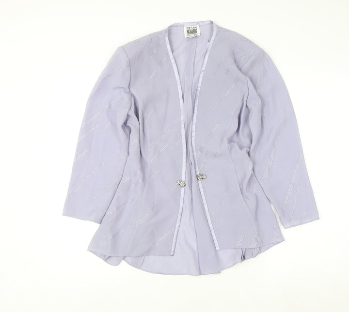 R & M Richards Womens Purple Tunic Blouse Size 8 Long Sleeve Formal Top