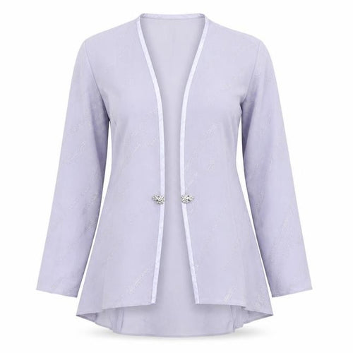 R & M Richards Womens Purple Tunic Blouse Size 8 Long Sleeve Formal Top