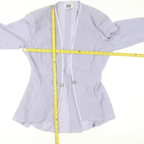 R & M Richards Womens Purple Tunic Blouse Size 8 Long Sleeve Formal Top