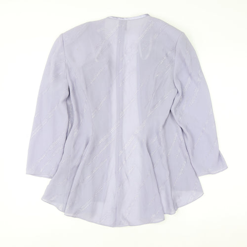 R & M Richards Womens Purple Tunic Blouse Size 8 Long Sleeve Formal Top