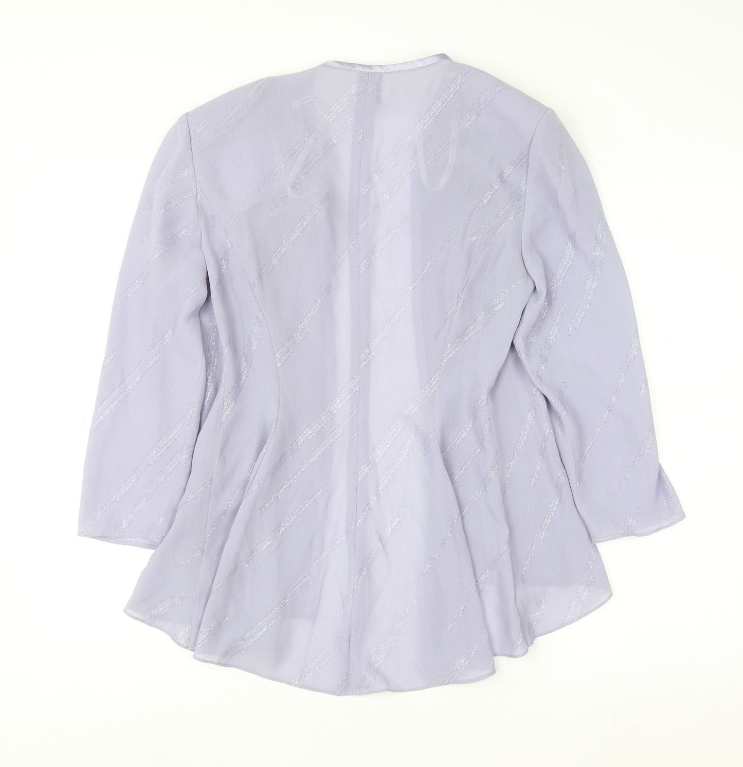 R & M Richards Womens Purple Tunic Blouse Size 8 Long Sleeve Formal Top