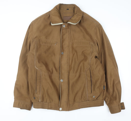 Saxon Men’s Brown Bomber Jacket Size S Polyester Nylon Casual