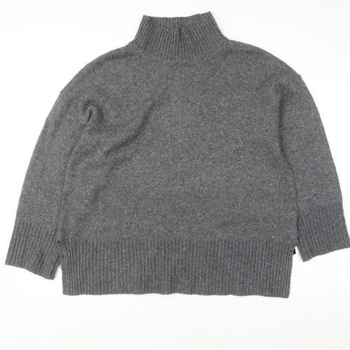 ASOS DESIGN Womens Grey High Neck Knit Pullover Jumper M